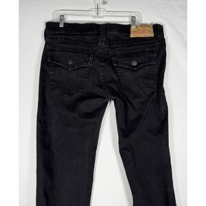 True Religion Rocco Relaxed Skinny Jeans Mens 36 Black 36x31 Denim Flap Pockets
